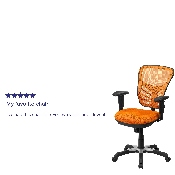 Mid-Back Orange Mesh Multifunction Executive Swivel Ergonomic Office Chair with Adjustable Arms, HL-0001-OR-GG