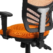 Mid-Back Orange Mesh Multifunction Executive Swivel Ergonomic Office Chair with Adjustable Arms, HL-0001-OR-GG
