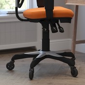 Nicholas Mid-Back Orange Mesh Multifunction Executive Swivel Ergonomic Office Chair with Adjustable Arms and Transparent Roller Wheels, HL-0001-OR-RLB-GG