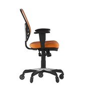 Nicholas Mid-Back Orange Mesh Multifunction Executive Swivel Ergonomic Office Chair with Adjustable Arms and Transparent Roller Wheels, HL-0001-OR-RLB-GG