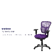 Mid-Back Purple Mesh Multifunction Executive Swivel Ergonomic Office Chair with Adjustable Arms, HL-0001-PUR-GG