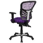 Mid-Back Purple Mesh Multifunction Executive Swivel Ergonomic Office Chair with Adjustable Arms, HL-0001-PUR-GG