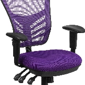 Mid-Back Purple Mesh Multifunction Executive Swivel Ergonomic Office Chair with Adjustable Arms, HL-0001-PUR-GG