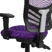 Mid-Back Purple Mesh Multifunction Executive Swivel Ergonomic Office Chair with Adjustable Arms, HL-0001-PUR-GG