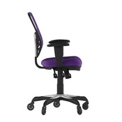 Nicholas Mid-Back Purple Mesh Multifunction Executive Swivel Ergonomic Office Chair with Adjustable Arms and Transparent Roller Wheels, HL-0001-PUR-RLB-GG