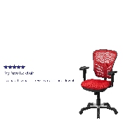 Mid-Back Red Mesh Multifunction Executive Swivel Ergonomic Office Chair with Adjustable Arms, HL-0001-RED-GG
