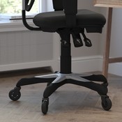 Nicholas Mid-Back Black Mesh Multifunction Executive Swivel Ergonomic Office Chair with Adjustable Arms and Transparent Roller Wheels, HL-0001-RLB-GG