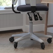 Nicholas Mid-Back Dark Gray Mesh Multifunction Executive Ergonomic Chair with Adjustable Arms, Transparent Roller Wheels, and White Frame, HL-0001-WH-DKGY-RLB-GG