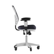 Nicholas Mid-Back Dark Gray Mesh Multifunction Executive Ergonomic Chair with Adjustable Arms, Transparent Roller Wheels, and White Frame, HL-0001-WH-DKGY-RLB-GG