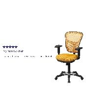 Mid-Back Yellow-Orange Mesh Multifunction Executive Swivel Ergonomic Office Chair with Adjustable Arms, HL-0001-YEL-GG