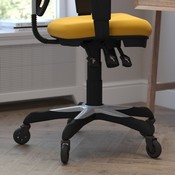 Nicholas Mid-Back Yellow-Orange Mesh Multifunction Executive Swivel Ergonomic Office Chair with Adjustable Arms and Transparent Roller Wheels, HL-0001-YEL-RLB-GG