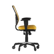 Nicholas Mid-Back Yellow-Orange Mesh Multifunction Executive Swivel Ergonomic Office Chair with Adjustable Arms and Transparent Roller Wheels, HL-0001-YEL-RLB-GG