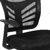 Black Mesh Side Reception Chair with Chrome Sled Base, HL-0001B-BK-GG