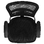 Black Mesh Side Reception Chair with Chrome Sled Base, HL-0001B-BK-GG