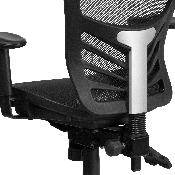 Mid-Back Transparent Black Mesh Multifunction Executive Swivel Ergonomic Office Chair with Adjustable Arms, HL-0001T-GG