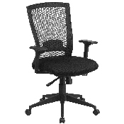 Mid-Back Black Mesh Executive Swivel Ergonomic Office Chair with Back Angle Adjustment and Adjustable Arms, HL-0004K-GG