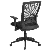 Mid-Back Black Mesh Executive Swivel Ergonomic Office Chair with Back Angle Adjustment and Adjustable Arms, HL-0004K-GG