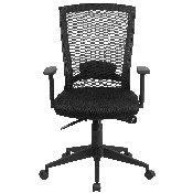 Mid-Back Black Mesh Executive Swivel Ergonomic Office Chair with Back Angle Adjustment and Adjustable Arms, HL-0004K-GG