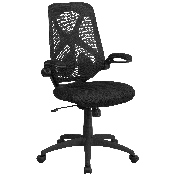 High Back Black Mesh Executive Swivel Ergonomic Office Chair with Adjustable Lumbar, 2-Paddle Control and Flip-Up Arms, HL-0013-GG