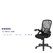 High Back Black Mesh Ergonomic Swivel Office Chair with Black Frame and Flip-up Arms, HL-0016-1-BK-BK-GG