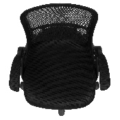 High Back Black Mesh Ergonomic Swivel Office Chair with Black Frame and Flip-up Arms, HL-0016-1-BK-BK-GG