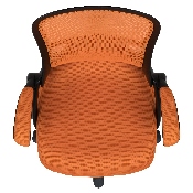 High Back Orange Mesh Ergonomic Swivel Office Chair with Black Frame and Flip-up Arms, HL-0016-1-BK-OR-GG