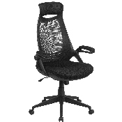 High Back Black Mesh Executive Swivel Office Chair with Flip-Up Arms, HL-0018-GG