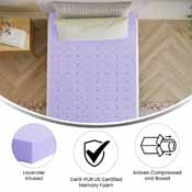Capri Comfortable Sleep 3 Inch Lavender Infused Twin Memory Foam Mattress Topper with Ventilated Design and CertiPUR-US Certified Foam, HLC-LAV-TWIN-3-GG