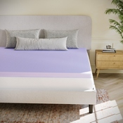 Capri Comfortable Sleep 3 Inch Lavender Infused Twin Memory Foam Mattress Topper with Ventilated Design and CertiPUR-US Certified Foam, HLC-LAV-TWIN-3-GG