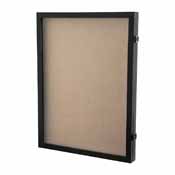 Peyton 18x24 Shadow Box Display Case with Linen Liner, 8 Push Pins and Solid Pine Wood Frame in Black, HMHD-23M012YBN-BLK-1824-GG