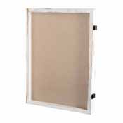 Peyton 18x24 Shadow Box Display Case with Linen Liner, 8 Push Pins and Solid Pine Wood Frame in Whitewash, HMHD-23M012YBN-WHTWSH-1824-GG