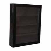 Maverick 11x14 Solid Pine Medals Display Case with 3 Channel Grooved Removable Shelves in Black, HMHD-23M014YBN1-BLK-1114-GG