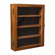 Maverick 11x14 Solid Pine Medals Display Case with 3 Channel Grooved Removable Shelves in Rustic Brown, HMHD-23M014YBN1-RSTBRN-1114-GG