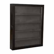Maverick 14.5x17.5 Solid Pine Medals Display Case with 4 Channel Grooved Removable Shelves in Black, HMHD-23M018YBN1-BLK-1417-GG