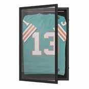 Banks 24x36 Jersey Display Case with Solid Pine Wood Frame, Velvet Backing Board, and Anti-Theft Lock in Black, HMHD-23M099YBN-BLK-2436-GG
