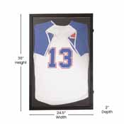 Banks 24x36 Jersey Display Case with Solid Pine Wood Frame, Velvet Backing Board, and Anti-Theft Lock in Black, HMHD-23M099YBN-BLK-2436-GG