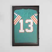 Banks 24x36 Jersey Display Case with Solid Pine Wood Frame, Velvet Backing Board, and Anti-Theft Lock in Black, HMHD-23M099YBN-BLK-2436-GG