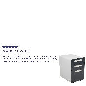 Ergonomic 3-Drawer Mobile Locking Filing Cabinet with Anti-Tilt Mechanism & Letter/Legal Drawer, White with Charcoal Faceplate, HZ-AP535-02-DGY-WH-GG