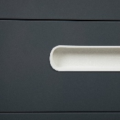 Ergonomic 3-Drawer Mobile Locking Filing Cabinet with Anti-Tilt Mechanism & Letter/Legal Drawer, White with Charcoal Faceplate, HZ-AP535-02-DGY-WH-GG