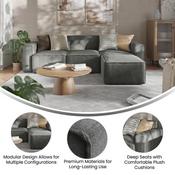 Bridgetown Luxury Modular 4 Piece Sectional Sofa, Dark Gray, IS-IT2231-4PCSEC-DKGRY-GG