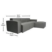 Bridgetown Luxury Modular 4 Piece Sectional Sofa, Dark Gray, IS-IT2231-4PCSEC-DKGRY-GG