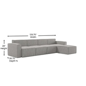 Bridgetown Luxury Modular 5 Piece Sectional Sofa, Gray, IS-IT2231-5PCSEC-GRY-GG