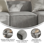 Bridgetown Luxury Modular Sectional Sofa, Armless Center Seat, Gray, IS-IT2231-MC-GRY-GG