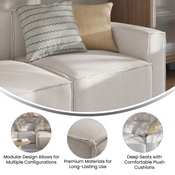 Bridgetown Luxury Modular Sectional Sofa, Right Side with Arm Rest, Cream, IS-IT2231-RC-CRM-GG