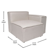Bridgetown Luxury Modular Sectional Sofa, Right Side with Arm Rest, Cream, IS-IT2231-RC-CRM-GG