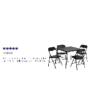 5 Piece Black Folding Card Table and Chair Set, JB-1-GG
