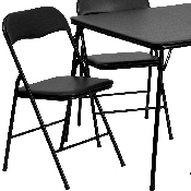 5 Piece Black Folding Card Table and Chair Set, JB-1-GG