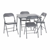 Madison 5 Piece Gray Folding Card Table and Chair Set, JB-1-GY-GG