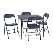 Madison 5 Piece Navy Folding Card Table and Chair Set, JB-1-NV-GG