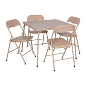 Madison 5 Piece Tan Folding Card Table and Chair Set, JB-1-TAN-GG